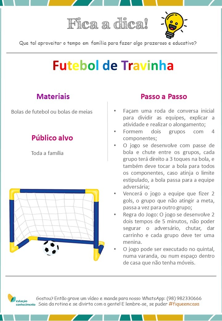 O desenvolvimento da noção de regras do jogo de futebol.