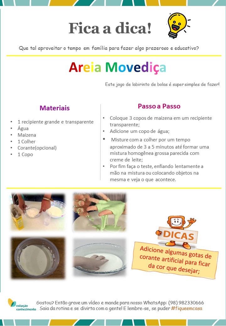 EXPERIMENTO DA AREIA MOVEDIÇA - APRENDA A FAZER EM CASA 